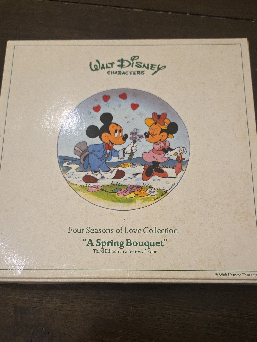 Disney Decorative Plate Featuring Mickey & Minnie in Blue, Pink and Red